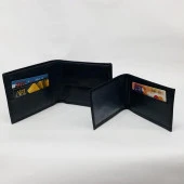 Taba-Siyah-Kahve Renkte Kartlık, Kimlik Bölmeli Ayrılan İç Bölmeli Deri Cüzdan - 12