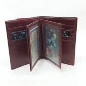 Siyah-Taba-Kahve Renkte Kartlık, Kimlik Bölmeli Dikey Kart Bölmeli Deri Cüzdan - 12