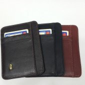 Siyah-Taba-Kahve Renkte Kart Cepli Dikey Model Hakiki Deri Kartlık - 1