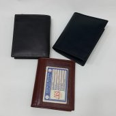 Siyah-Taba-Kahve Renkte Yatay Model Hakiki Deri Arkada Kimlik Bölmeli Kartlık - 1