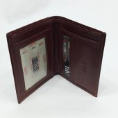 Siyah-Taba-Kahve Renkte Yatay Model Hakiki Deri Arkada Kimlik Bölmeli Kartlık - 6