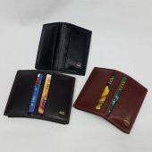 Siyah-Taba-Kahve Renkte Yatay Model Hakiki Deri Sade Tasarım Kartlık - 4