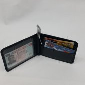 Siyah-Taba-Kahve Renkte Yatay Model Ortada Demir Ekli Hakiki Deri Kartlık - 9