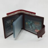 Siyah-Taba-Kahve Renkte Yatay Model Çıtçıtlı Hakiki Deri Kartlık - 9