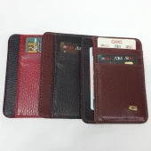 Siyah-Taba-Kahve-Kırmızı Gövde Ve İç Ayrı Renkte Kart Cepli Dikey Model Hakiki Deri Kartlık - 8