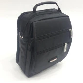 Siyah Kumaş 6 Bölmeli Erkek Seventeen Omuz Askılı El Çanta thumbnail 2