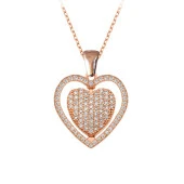 Altın Rengi Taşlı Kalp Modeli - 10