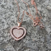 Altın Rengi Taşlı Kalp Modeli - 12