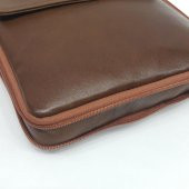 Altı Fermuarlı Hakiki Deri Omuz Çantası - 4