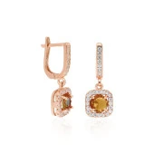 Altın Taşlı Bayan Küpe - 4