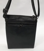 Kahve Dikişli Fermuarlı Deri El Çantası - 3