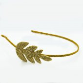 Altın Sarısı Simli Yaprak Modelli Çocuk Tacı - 1