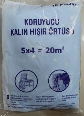 KALİTE KALIN ETLİ Boya Örtü Zemin Brandası Eşya Koruma Naylonu 20 M2 = 4 x 5 - 1