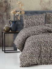 Majeste Pamuklu Leopar Desenli Çift Kişilik Nevresim Takımı-8375 - 4