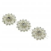 3,5cm 10 Adet Taşlı İnci Çiçek Makara İpe Sarılı - 1