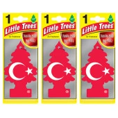 Little Trees 3'lü TÜRK Bayrağı Vanilya Aromalı Asma Oto Kokusu - 1