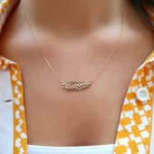 14 Ayar Altın Başak Kolye thumbnail 2