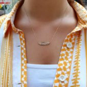 14 Ayar Altın Başak Kolye thumbnail 3