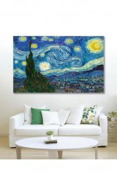 90x130 Van Gogh Yıldızlı Gece Duvar Kanvas Tablo - 1