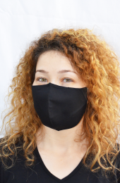 Siyah Renkli Yıkanabilir Bez Maske - 1