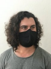 Siyah Renkli Yıkanabilir Bez Maske - 2