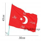 Araba Camı İçin İttihat ve Terakki Bayrağı Konvoy Bayrağı - Araç Camı Flama - 1