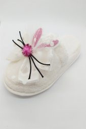 MelKady 026PE- Lohusa Set, Sevimli Bıyıklı Tavşanlı Lohusa Terliği, Taç ve Bebek Saç Bandı - Pembe - 4