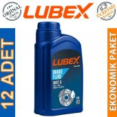 Lubex Brake Fluid DOT 3 Fren Hidrolik Yağı 500 Ml (12 Adet) - 1