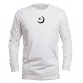 Etnik Minimal İslam Ay Yıldızı Beyaz Long Sleeve Uzun Kol Tişört - 1