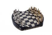 Arena 3D Chess Board Black Big Size  | Metal Figürlü - 1