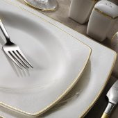 Kütahya Porselen Bone Mare 62 Parça Yemek Takımı Dekor 1074121 - 1