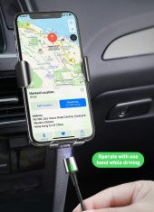 Baseus Manyetik Mıknatıslı 3 Başlıklı Şarj Kablosu, iPhone+Type-C+Micro 2 Metre Kablo - 4