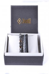 JTKB20071 DOĞAL TAŞ ve DERİ KOMBİN BİLEKLİK - 4