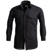 Siyah Western Stil Cepli Pamuk Gömlek - 8