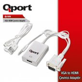 Q-PORT VGA - HDMI ÇEVİRİCİ (SES KABLOLARI) - 1
