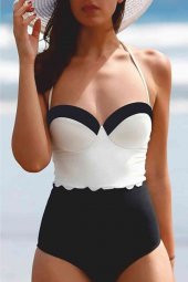 Angelsin Siyah Beyaz Şık Mayo - 2