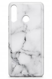 Huawei P30 Lite Kılıf Marble Mermer Serisi Beyaz - 4