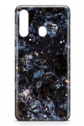 Samsung Galaxy A60 Kılıf Marble Mermer Serisi Siyah Mavi - 3