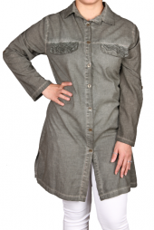 butikxxl pamuklu gömlek tunik cep - 8