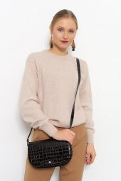 Kroko Desen Kapaklı Baguette Bag - 2
