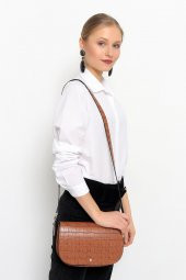 Kroko Desen Kapaklı Baguette Bag - 3
