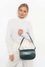 Kroko Desen Kapaklı Baguette Bag - 9