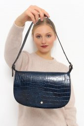 Kroko Desen Kapaklı Baguette Bag - 10