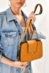 Süet Toka Kilit Detay Omuz Çantası - 4