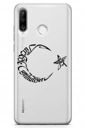 Huawei Nova 4e Kılıf Şeffaf Atatürk Serisi Ay Yıldız - 1