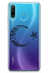 Huawei Nova 4e Kılıf Şeffaf Atatürk Serisi Ay Yıldız - 2