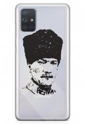 Samsung Galaxy A71 Kılıf Şeffaf Atatürk Serisi Kalpaklı - 1