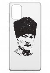 Samsung Galaxy A71 Kılıf Şeffaf Atatürk Serisi Kalpaklı - 3