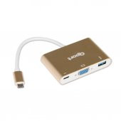 Q-PORT USB TYPE-C - VGA+USB3.0+TYPE-C ÇEVİRİCİ - 2