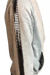 Kız Çocuk Kol Baskılı Fermuarlı Sweatshirt Gri Melanj 19179 - 2